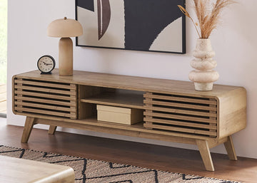 Ensley 59" TV Stand, Entertainment Center, Media Console (Oak)