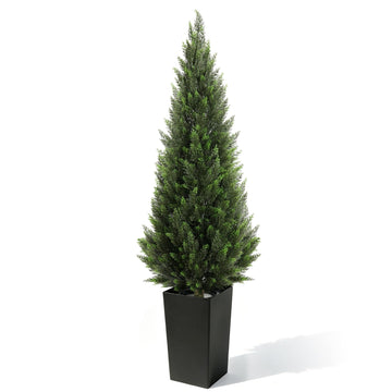 Cedar Trees for Outdoors, 6ft 1-Pack Black Square Planter