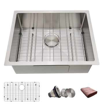 23 Inch Undermount Kitchen Sink, 23x18 Small Kitchen Sink, 18 Gauge 304 Stainless Steel Single Bowl Prep Sink