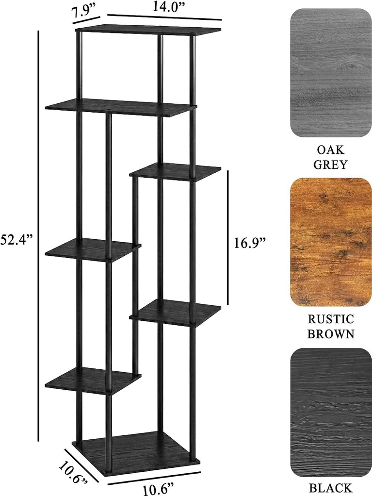52.4" Tall 7-Tier Multiple Plant Stand Indoor, Black | Functions as Corner Flower Pots, Shelf, Decor Rack, Holder;