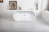 Tubs - Aiden II 69” - Modern Freestanding Soaking Bathtub, Two Person Soaking Free Standing Bathtub w/Chrome Drain