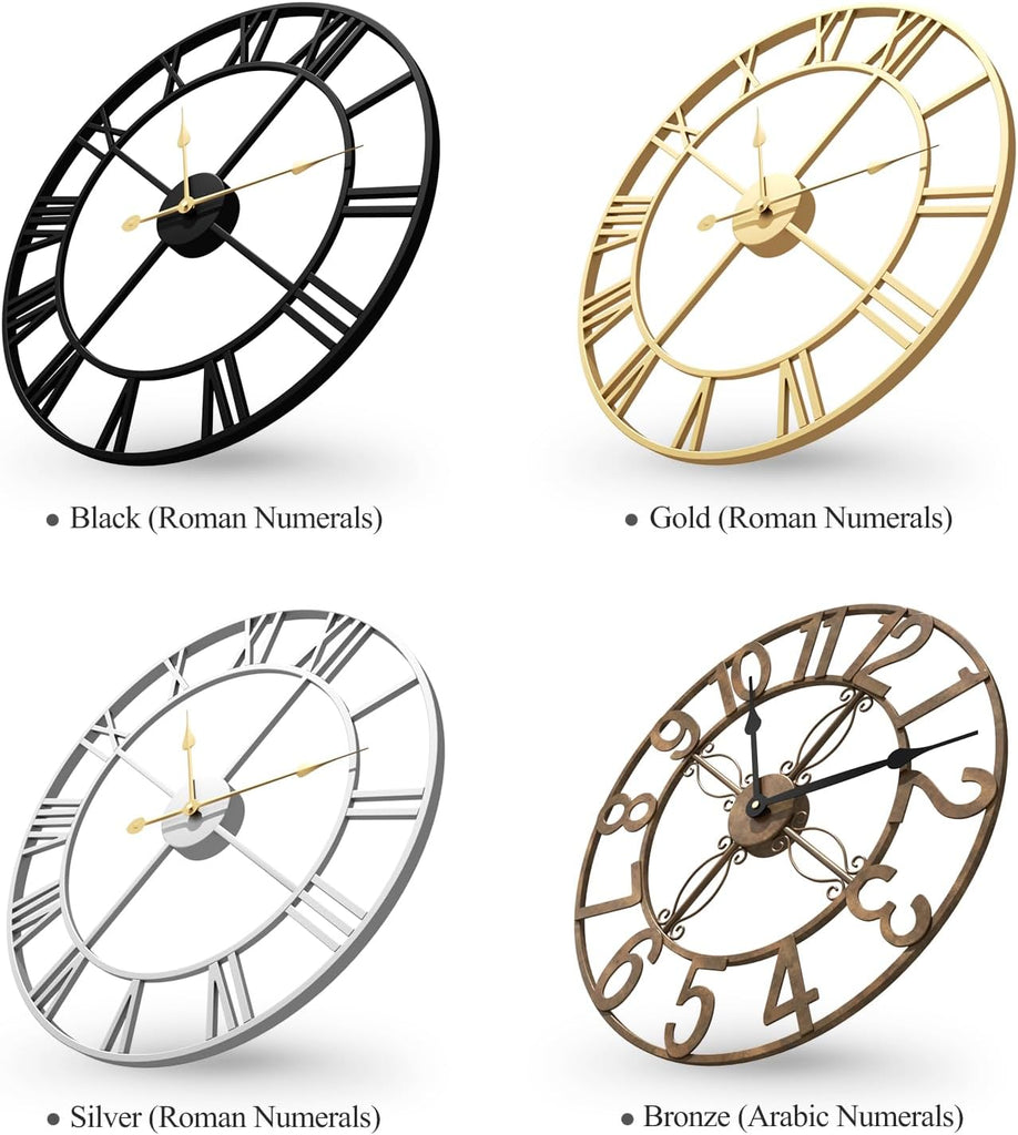 24 inch Wall Clock, Large Wall Clocks for Living Room