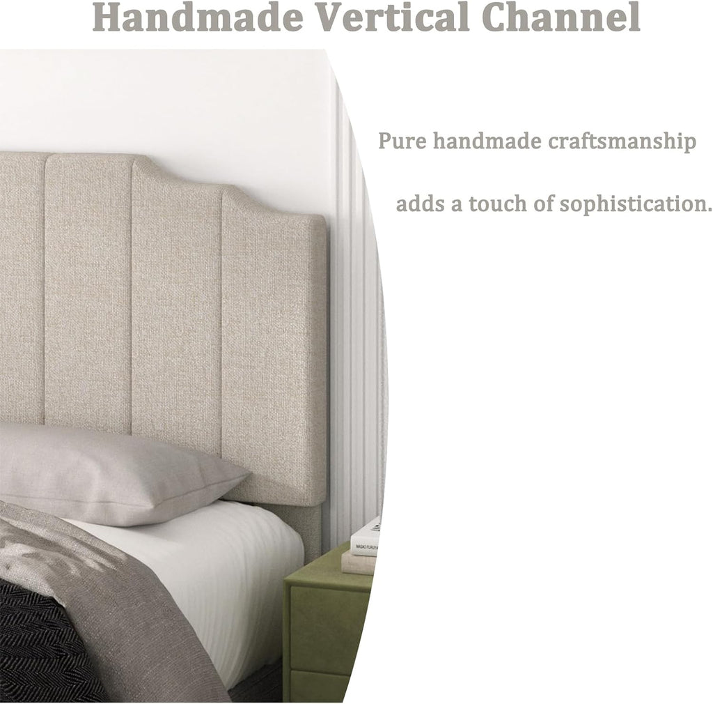 King Headboard Only, Linen Wall Mounted Headboard King for Adjustable Bed Modern Upholstered Head Board Easy