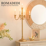 Candelabra Gold Candle Stand: 28" Tall 5-Branch Candlestick Holderoliday Event Reception Decoration,2Pcs
