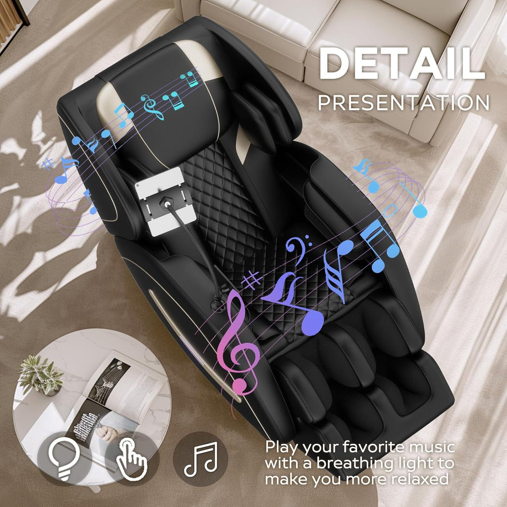 Massage Chair Full Body, Zero Gravity Recliner Massage Chair with Back Heat, 8 Fixed Rollers, Foot Massage, Airbags