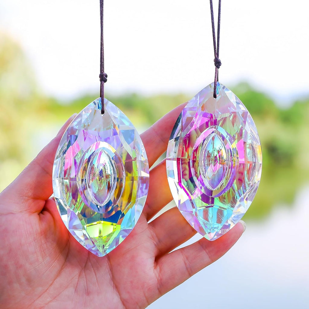 5Pcs 3-inch Crystal Sun Catcher Prisms for Windows Garden Patio