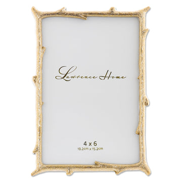 4x6 Gold Metal Natural Branch Design Picture Frame