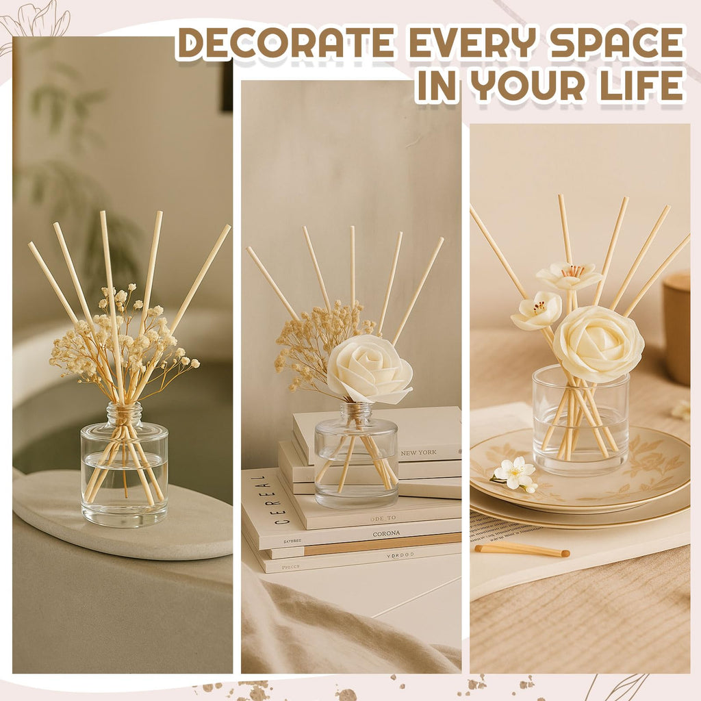 11 Pcs Flower Reed Diffuser Set, Elegant