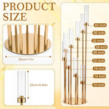 2 Pcs Extra High 50'' Floor Candelabra 9 Arm Gold Candle Holders Tall Floor Candle Holder with Acrylic
