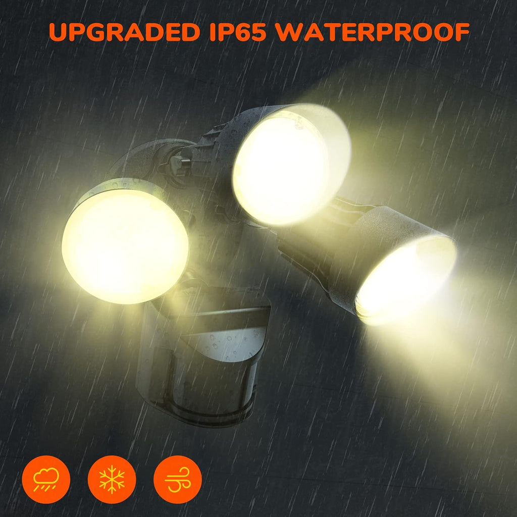 4000LM LED Security Lights, Motion Sensor Flood Light Outdoor,40W(250W Equiv.),IP65 Waterproof,3000K-Warm White DLC &
