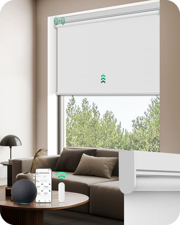 Motorized Blinds with Remote (White, )
