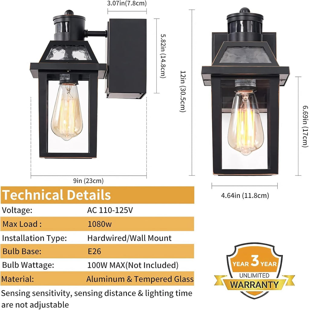 Porch Lights with GFCI Outlet, Dusk to Dawn Outdoor Lights with Outlet