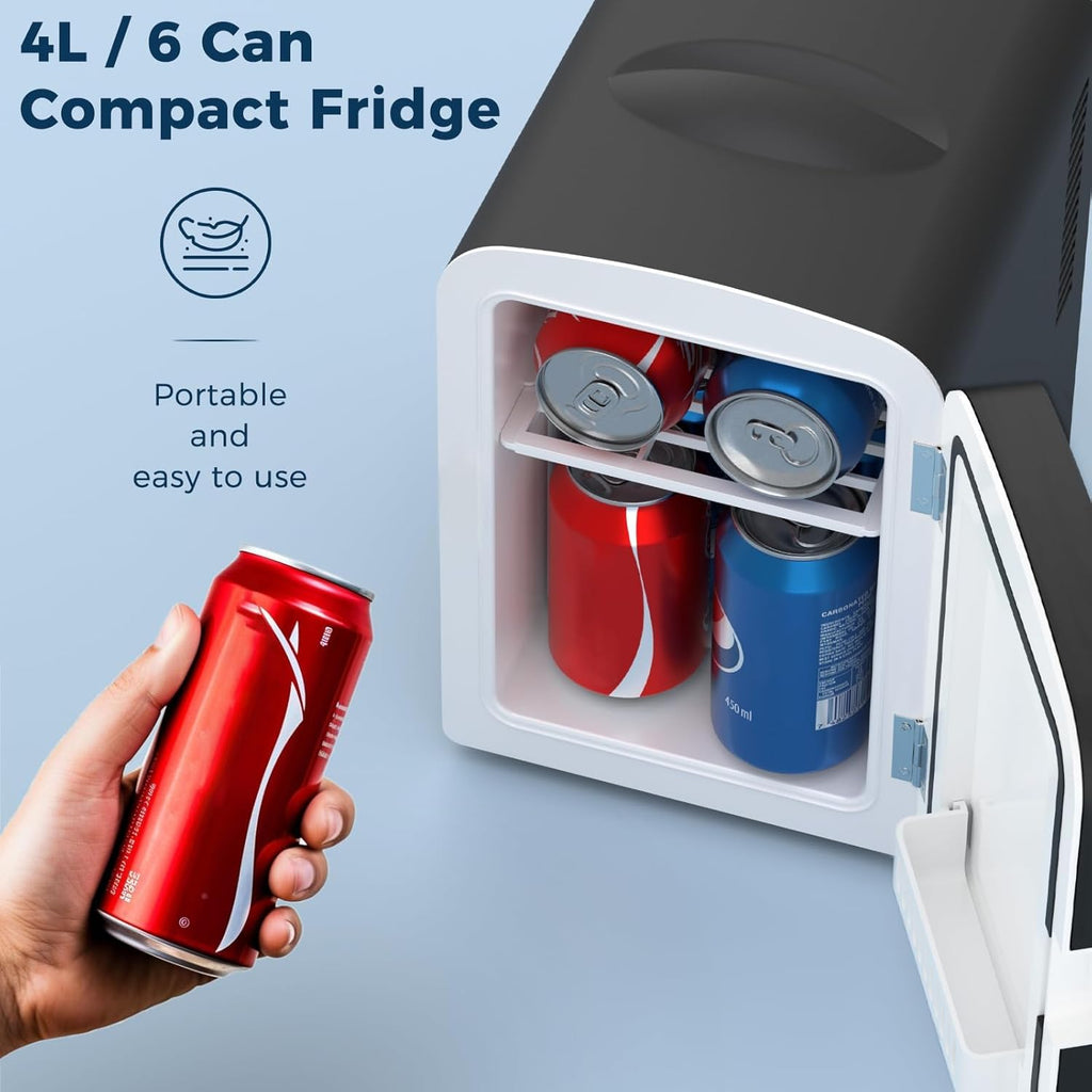 4L Makeup Mini Refrigerator With Mirror for Bedroom, Car, Office & Dorm, Portable Small Cooler for Cosmetics, Skin