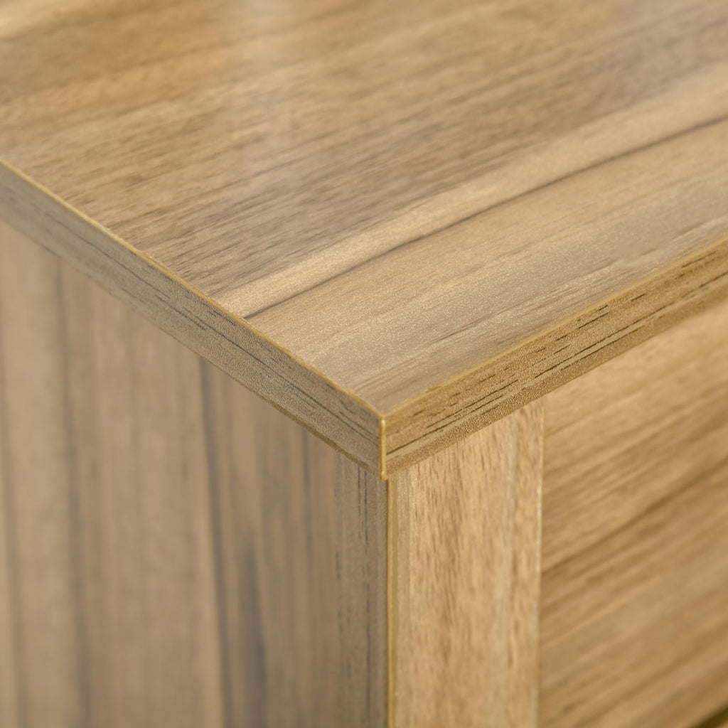 Farmhouse Sideboard Buffet Cabinet Barn Door Natural Wood Effect
