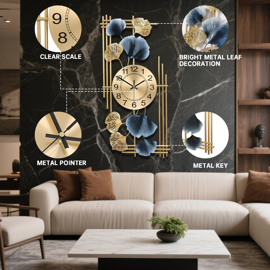 Large Wall Clocks, Silent Non Ticking Battery Operated Oversized Square Modern Wall Clock Kitchen Farmhouse Office