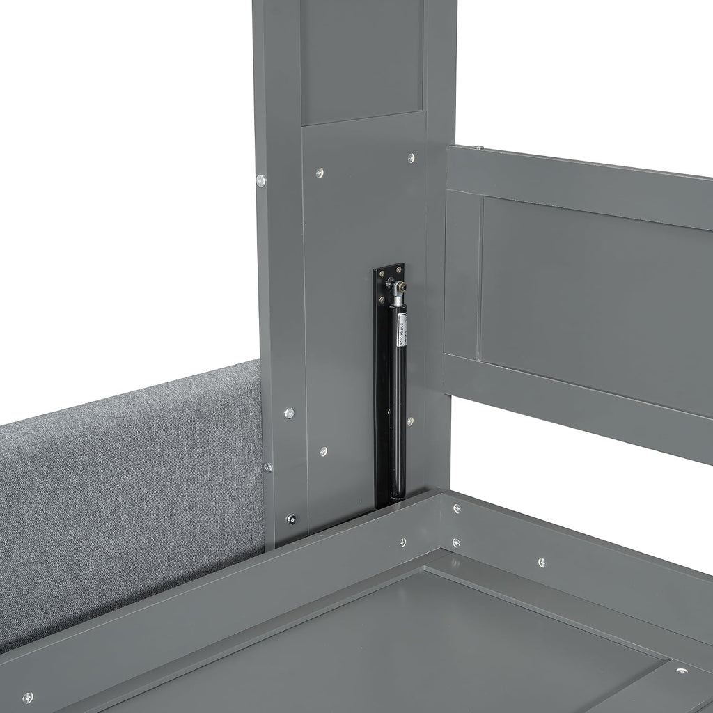 Murphy Bed Full Wall Bed with Sofa,can be Folded,Multifunctional Wood Hideaway Cabinet Bed Frame,Slat Support,Save