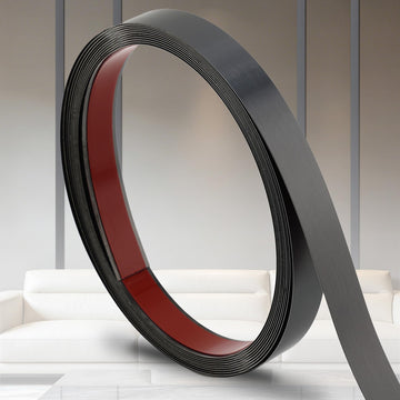 Brushed Black Metalized Finish Molding Trim, Peel and Stick Strip for Mirror Frame, Wall, Fireplace and Home DIY