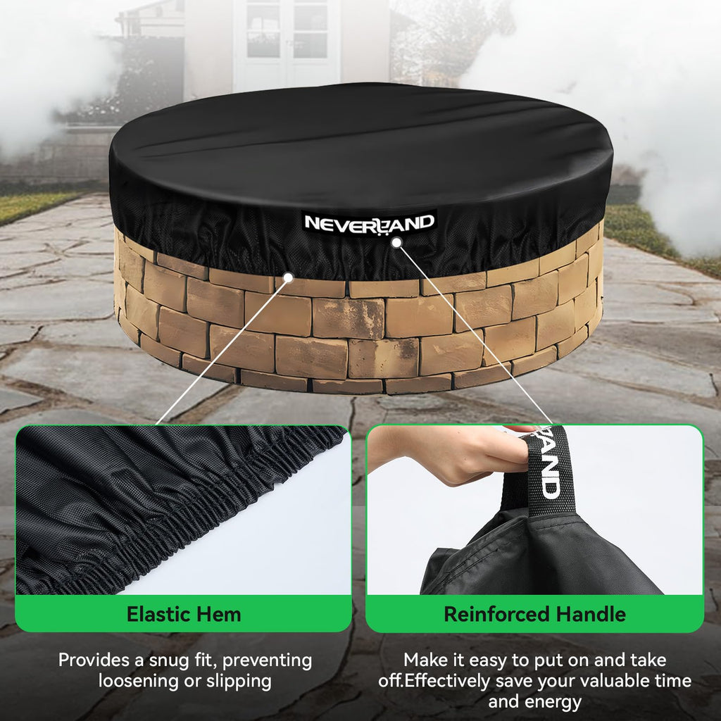 Fire Pit Cover Round, 46-51" Outdoor firepit cover for In-Ground Fire Pits