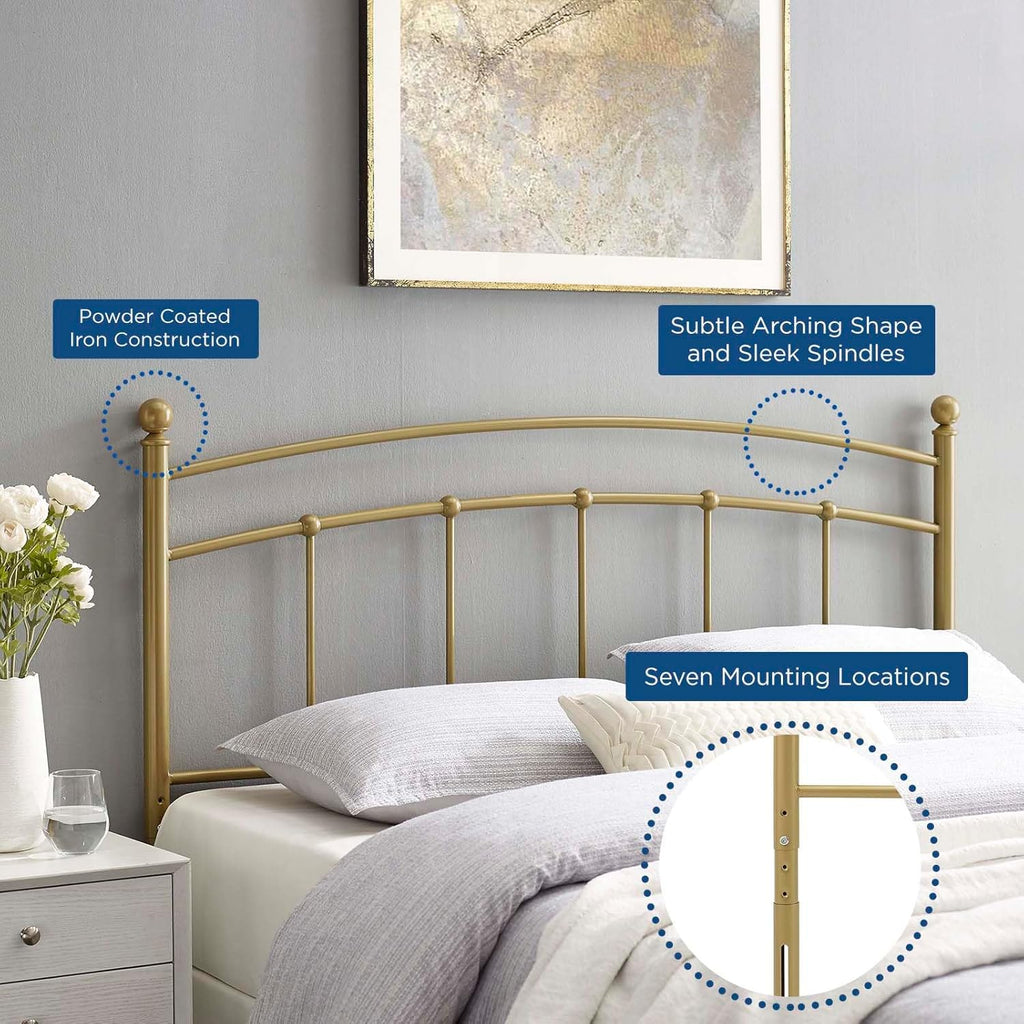 Abigail King Metal Headboard in Gold