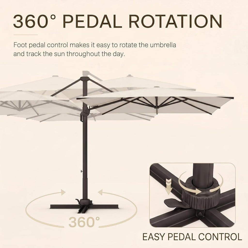 9' X 12' Cantilever Patio Umbrella with Base Included