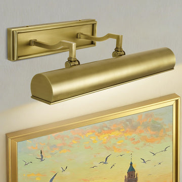 18" Brass Picture Lights Hardwired, 3-Light Gold Picture Frame Light Linear Gallery Picture Light for Wall Adjustable