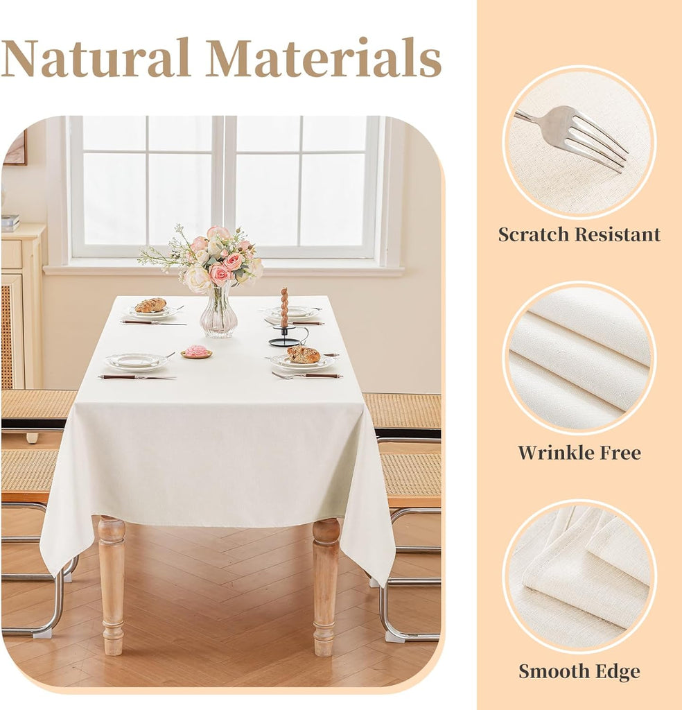 Textured Table Cloth for Rectangle Tables 60×90 Inch Waterproof Linen Tablecloth Spill Proof and Wri