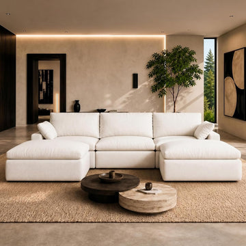 104.3" Modular Cloud Couch, Modern Sectional Sofa with Smarts Coil Support, Chenille Fabric, Upholstered Couch