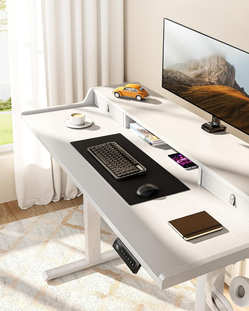 Electric Standing Desk with Drawers, 55′′ x 28′′ Gaming Table Compatible Monitor Stand, Stand up Desks, Home Office