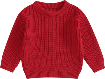 Newborn Toddler Baby Girl Boy Knit Sweater Round Neck Sweatshirt Long Sleeve Tops Pullover Fall Winter Clothes