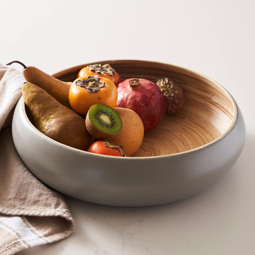 Fruit Bowl Counter - Spun Bamboo, Large 11.75" Fruit Basket, Eco-Friendly Decorative Serving Bowl Decor, Produce