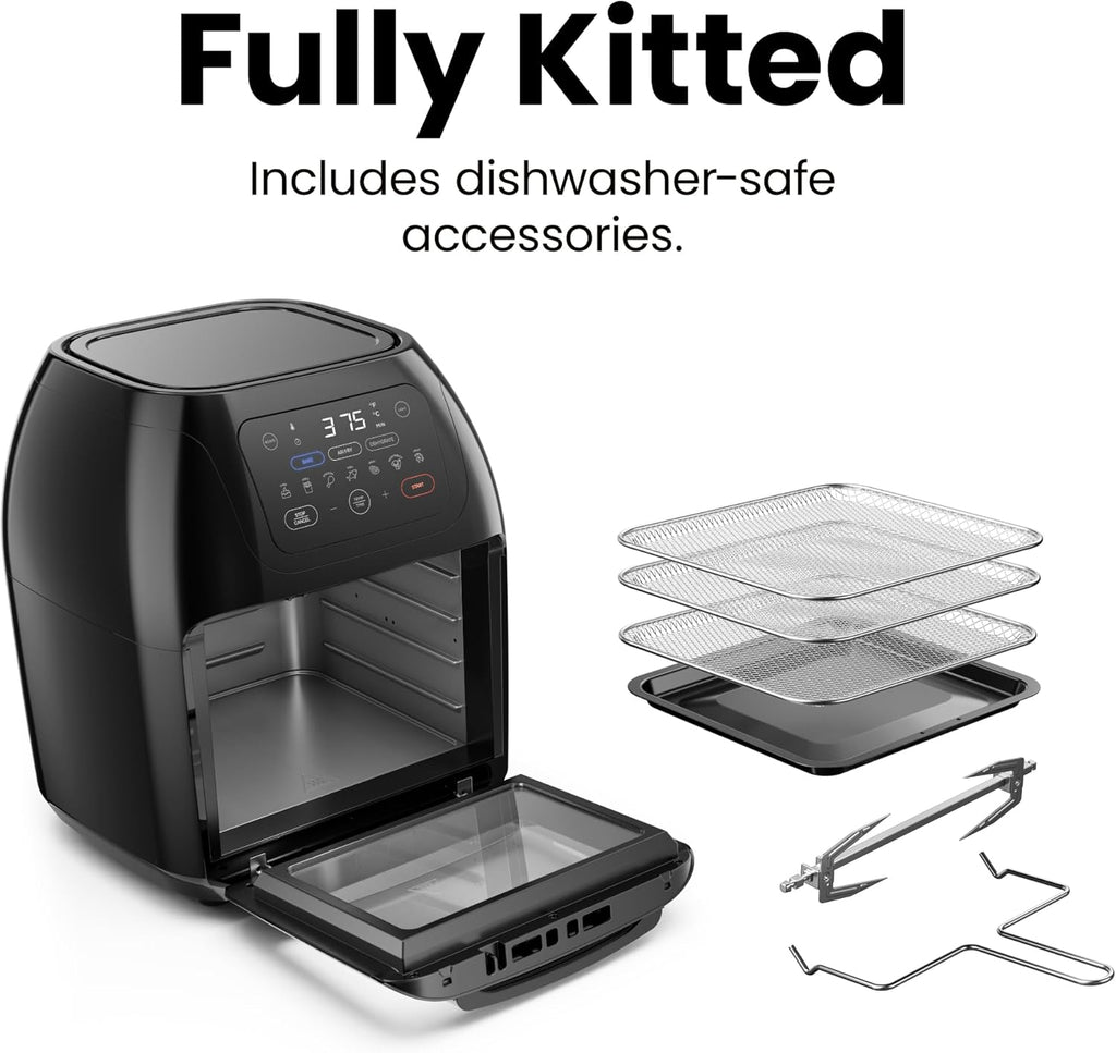 Multifunctional Digital Air Fryer+ Rotisserie, Dehydrator, Convection Oven, 17 Touch Screen Presets Fry, Roast