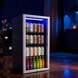 3.3 Cu.Ft Beverage Refrigerator Cooler with Glass Door & Safety Lock