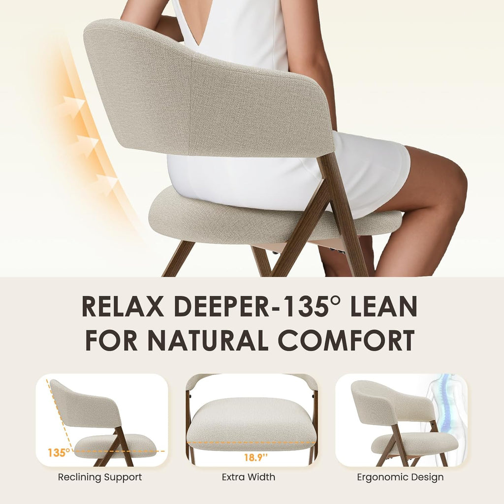 Dining Chairs Set of 2, Modern Fabric Upholstered Dining Room Kitchen Side Chairs with Iron Legs