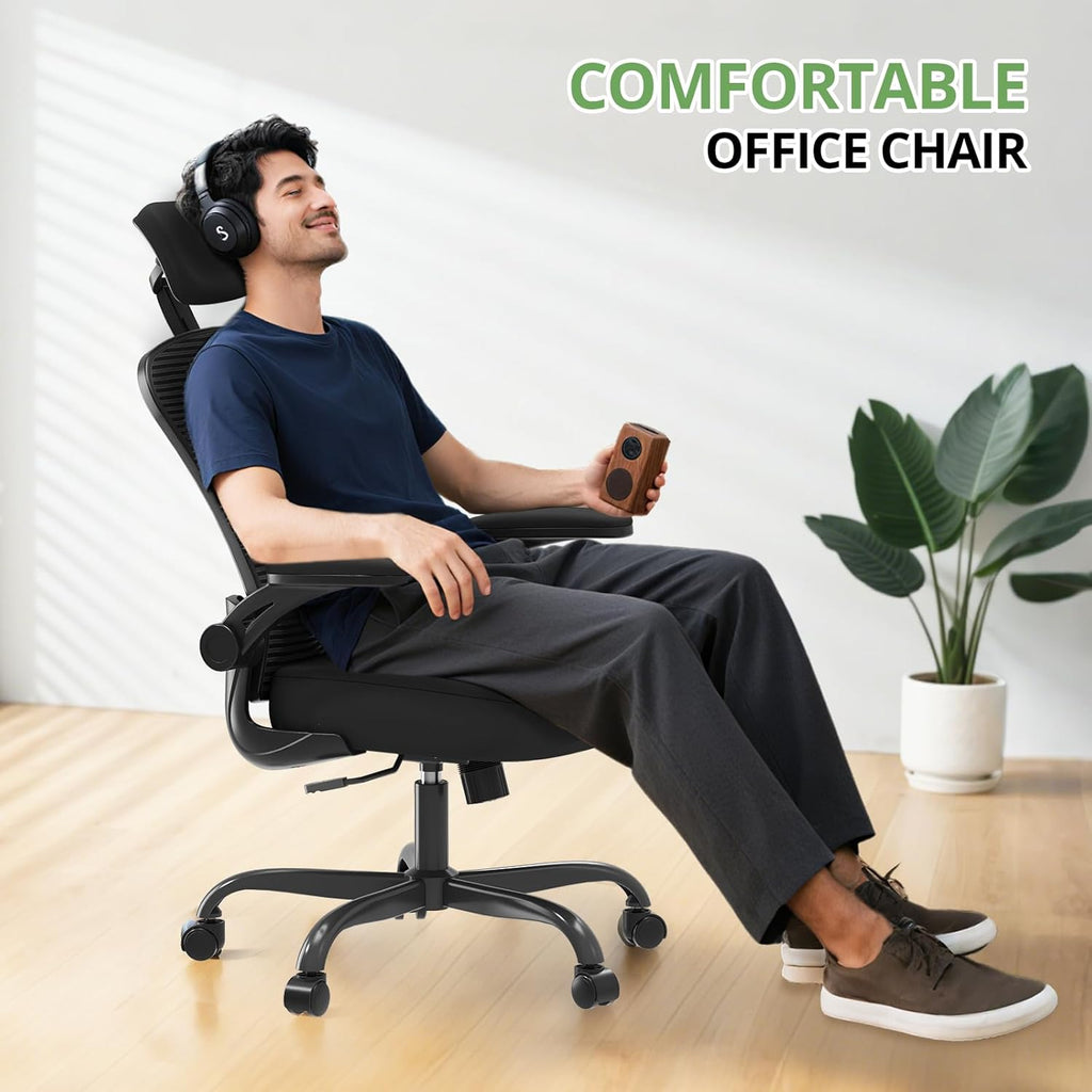 Ergonomic Desk Chair, 330LBS Capacity, High Back Computer Chair for Long Hours Comfortable, Rolling Swivel Executive