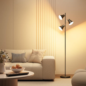 36W LED Tree Floor Lamp, Dimmable Tall Standing Lamp with Remote & Touch Control