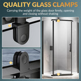 Neo-Angle Frameless Shower Door 36.5 in. W x 72 in. H, Corner Shower Enclosure with 1/4" Clear Glass