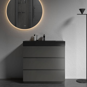 36 Inch Bathroom Vanity with Sink with Overflow, Large Storage Small Vanity for Modern Bathroom