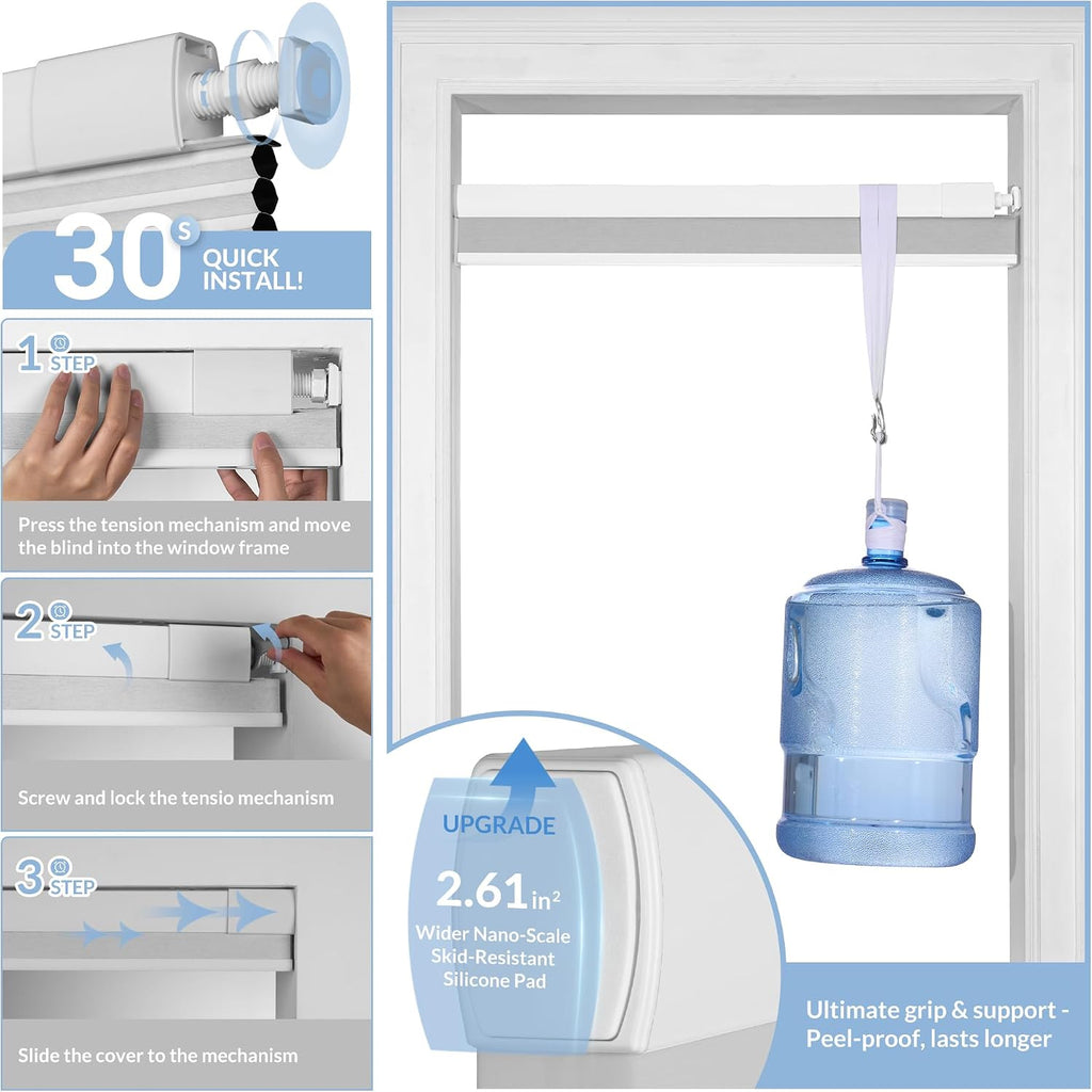 No Drill Blinds for Windows Blackout Cellular Shades Cordless No Tools Honeycomb Blinds Pull Down Easy Install, Beige