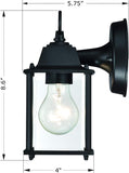 2 Packs Outdoor Wall Lantern, Black Exterior Waterproof Wall Sconce for House, Aluminum Housing Plus Glass