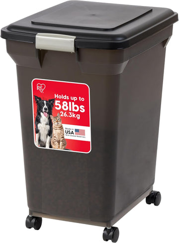 USA Dog Food Storage Container, Up to 58 lbs, Smoke Black, Made in USA