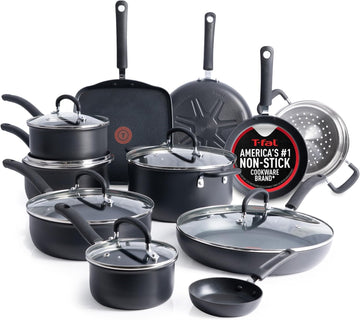 Ultimate Hard Anodized Nonstick Pots and Pans Set 17 Piece, Nonstick Cookware Set with Fry Pan, Saucepans, Saute-Pan
