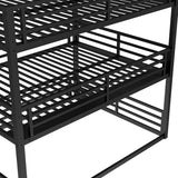 Heavy Duty Triple Bunk Bed, Queen Over Full XL Over Queen 3 Bunk Beds with Ladders