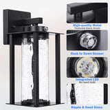 LED Dusk to Dawn Outdoor Light Fixtures - 2 Packs Modern Porch Lighting with Attractive Glass