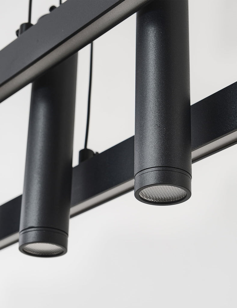 Modern Black Linear Pendant Lights Kitchen Island Lighting Minimalist Led Chandeliers Pool Table Light Dimmable