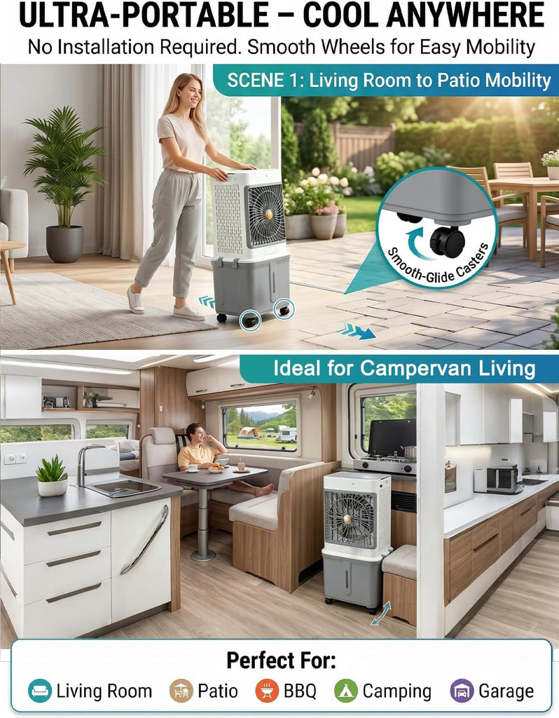 Portable Air Conditioners, Swamp Cooler Evaporative Air Cooler Portable AC Unit for Room