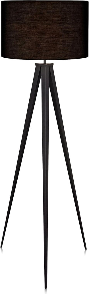 Versanora Romanza Modern LED Tripod Floor Lamp Tall Standing Light with Drum Shade Metal Legs Study 