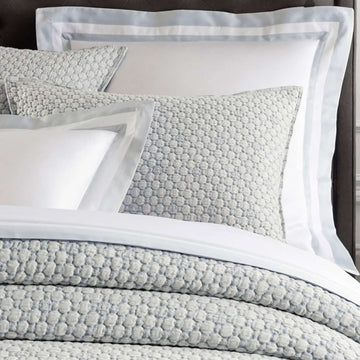 Lodi Blue Solid Cotton Matelasse Sham, Standard