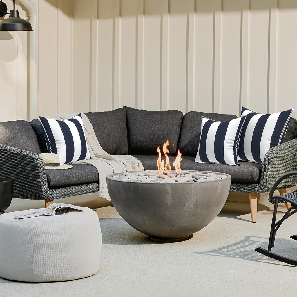 Outdoor Throw Pillow Covers Set of 2, Patio Waterproof Pillow Cases Fade Resistant Accent Pillow Covers, 18"x18"