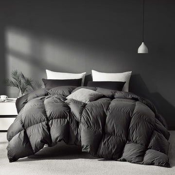 Grey Goose Feather Down Comforter Twin, Premium All Season Duvet Insert