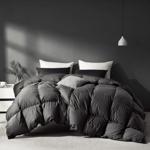 Grey Goose Feather Down Comforter Twin, Premium All Season Duvet Insert